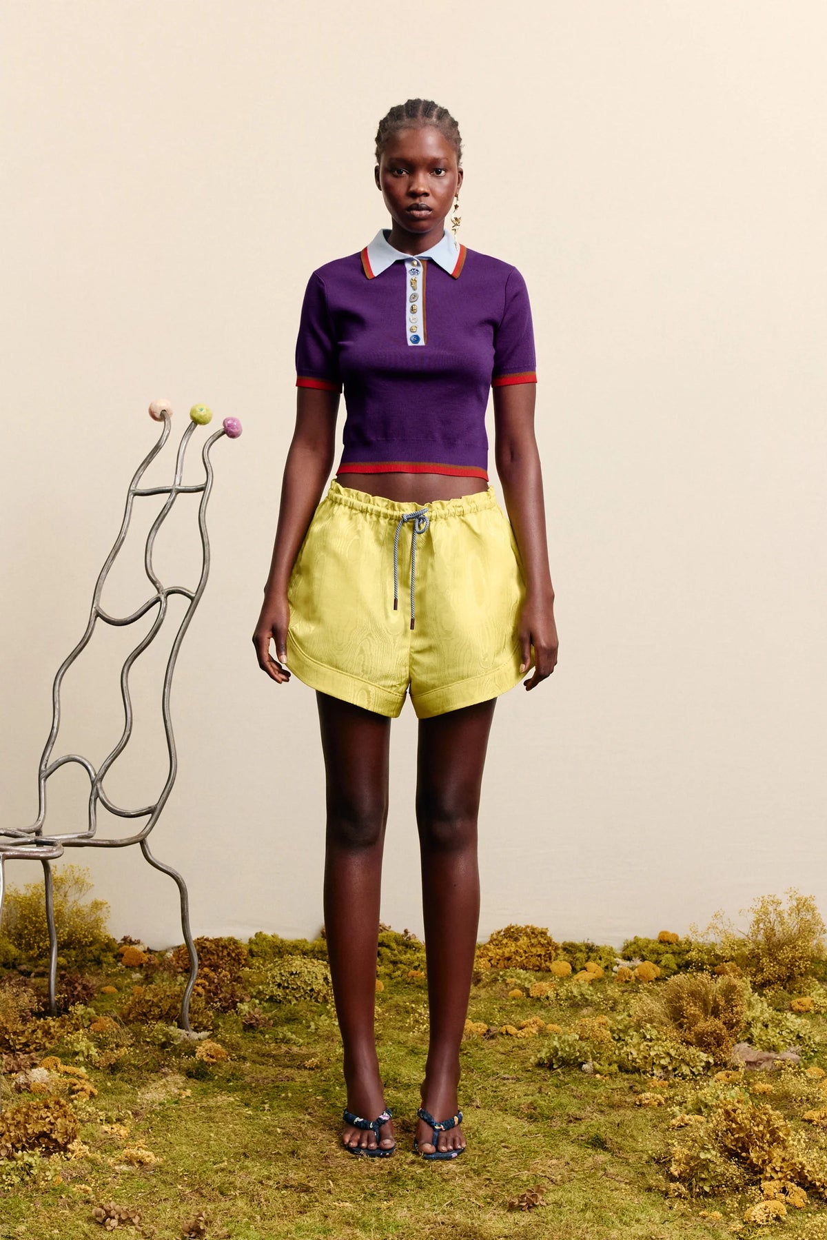 Josefina Wool Knit Polo Violet
