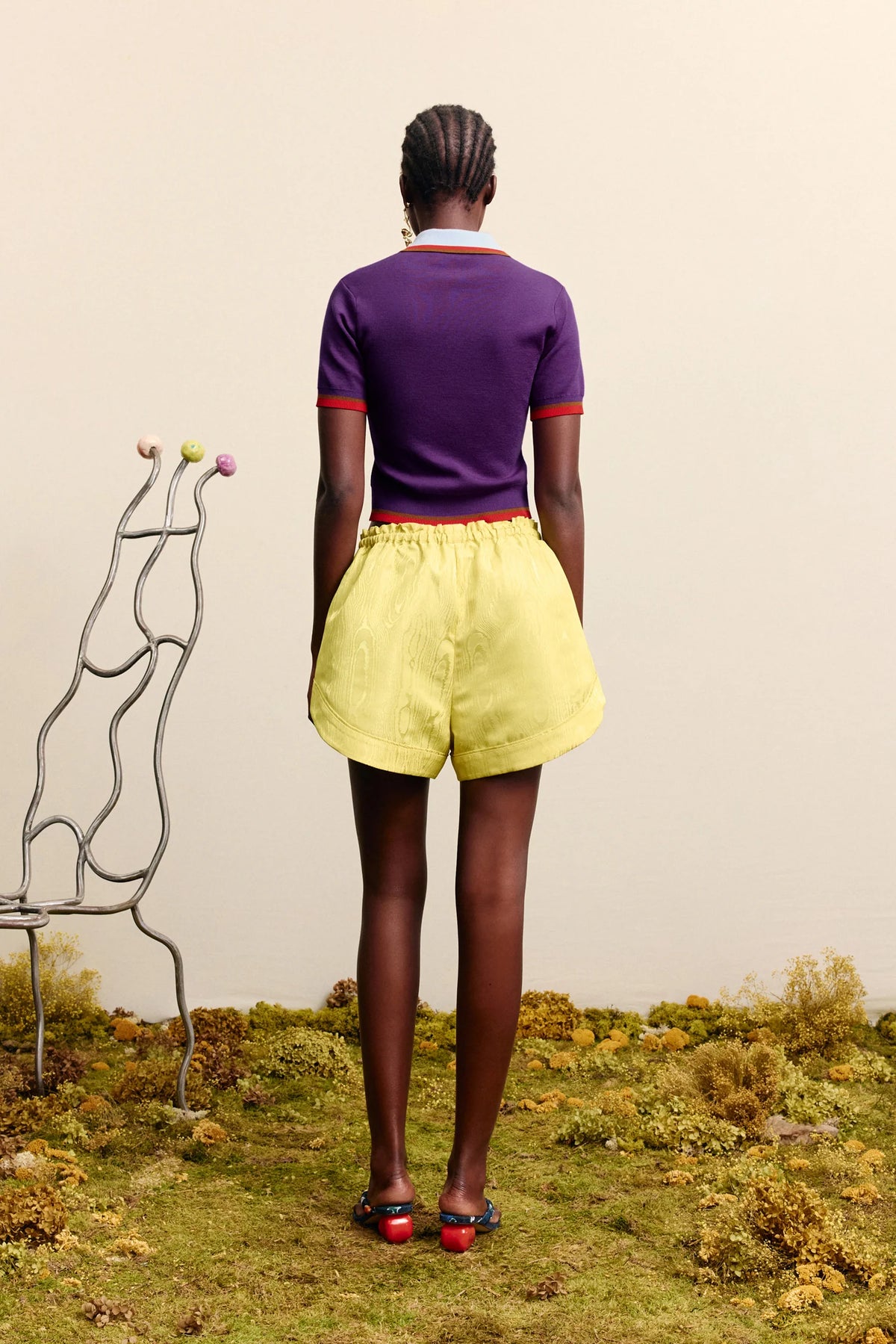 Josefina Wool Knit Polo Violet