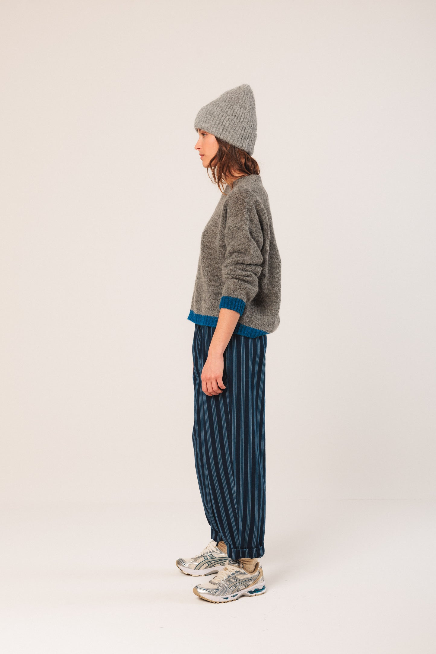 Baggy Elastic Pants Indigo