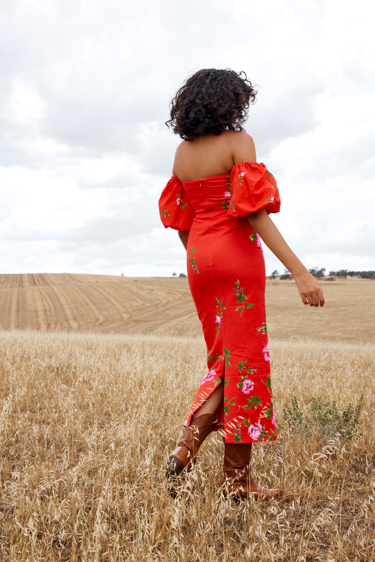 Evie Dress in Ruby Rose