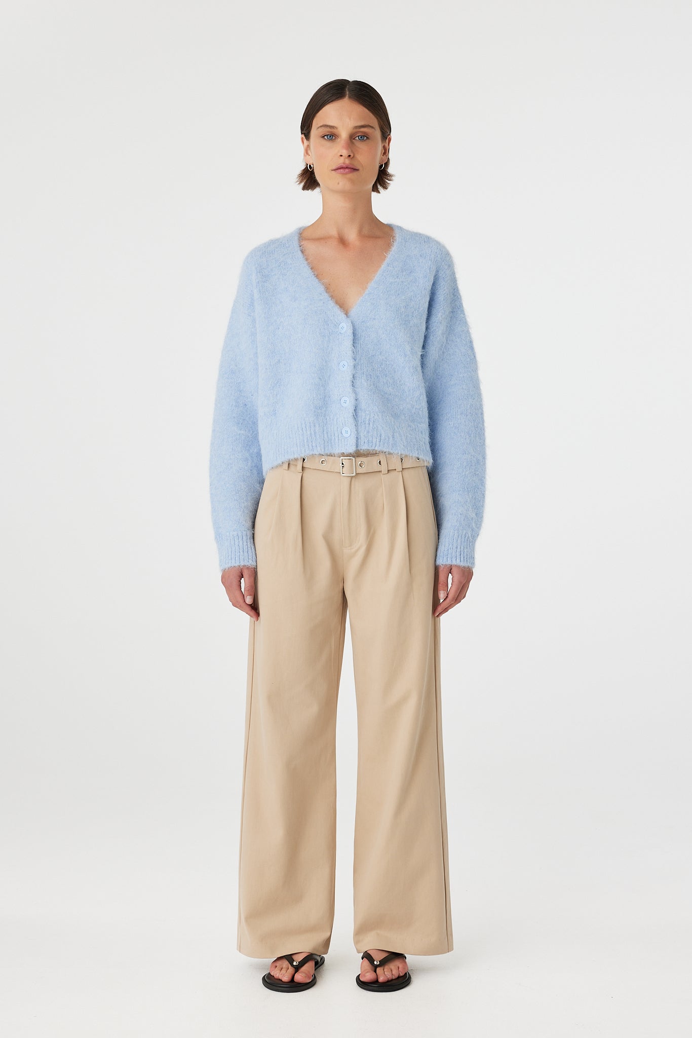Liora Fluffy Cardigan Sky