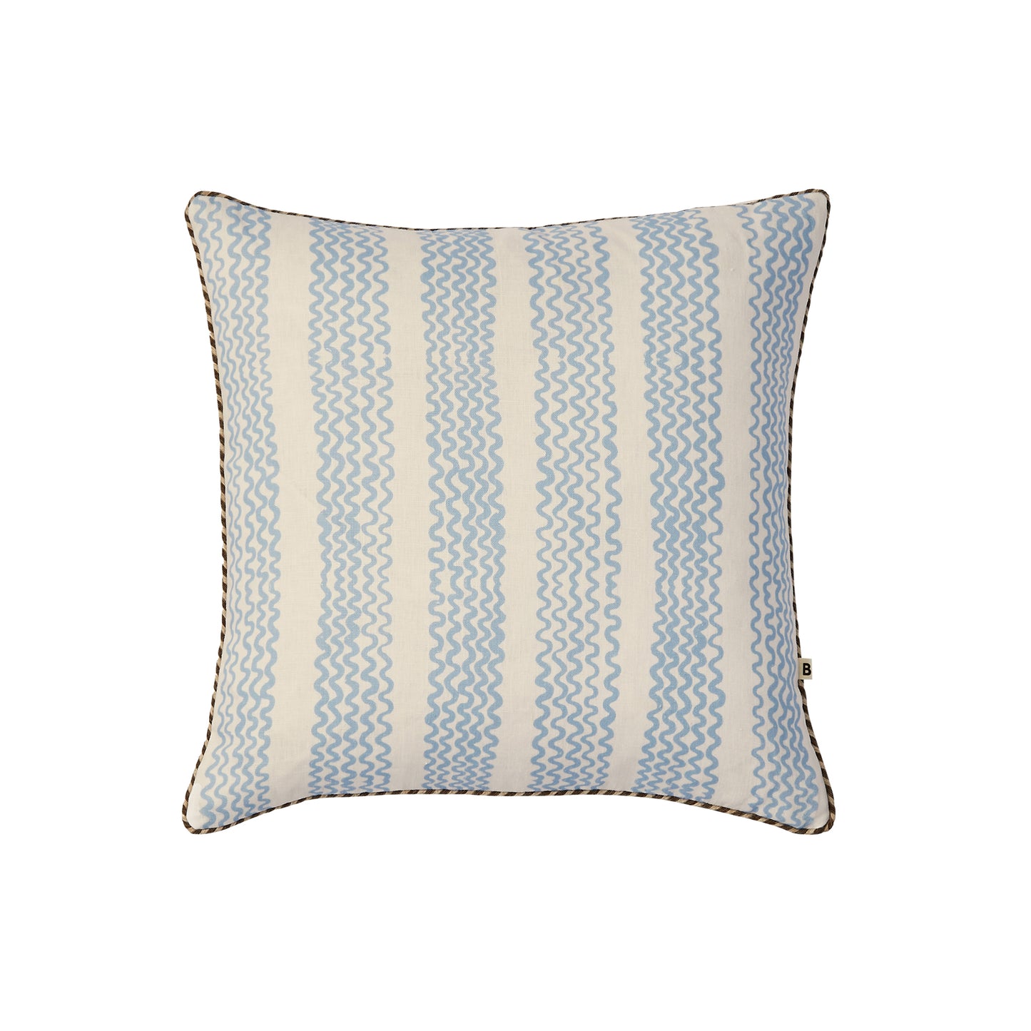 Mini Waves Soft Blue Linen Cushion
