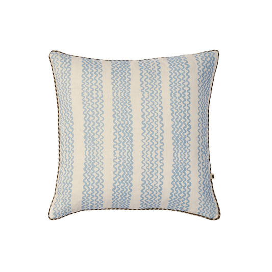 Mini Waves Soft Blue Linen Cushion