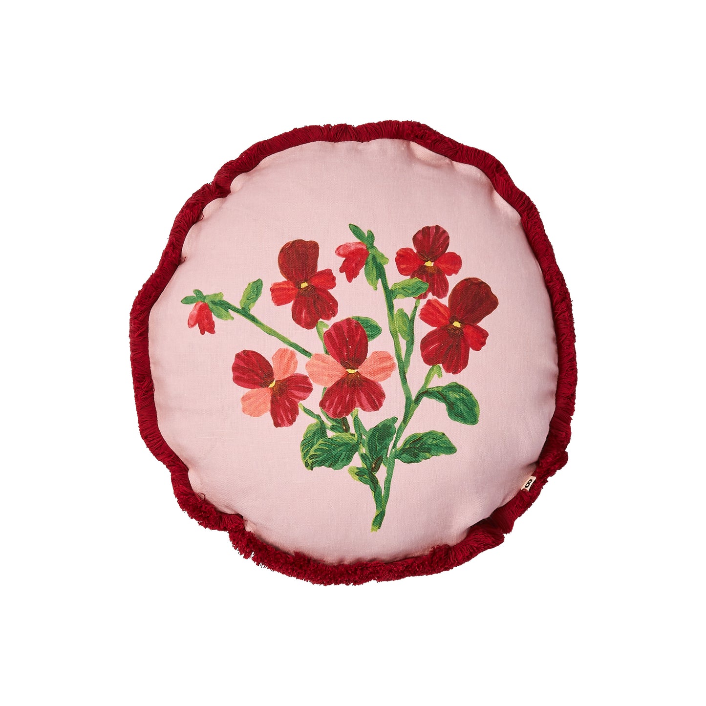 Mini Viola Round Linen Cushion