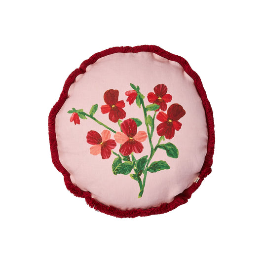 Mini Viola Round Linen Cushion