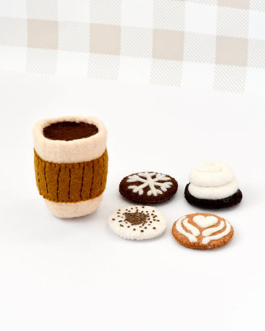 Felt Coffee Cup with Interchangable Toppings