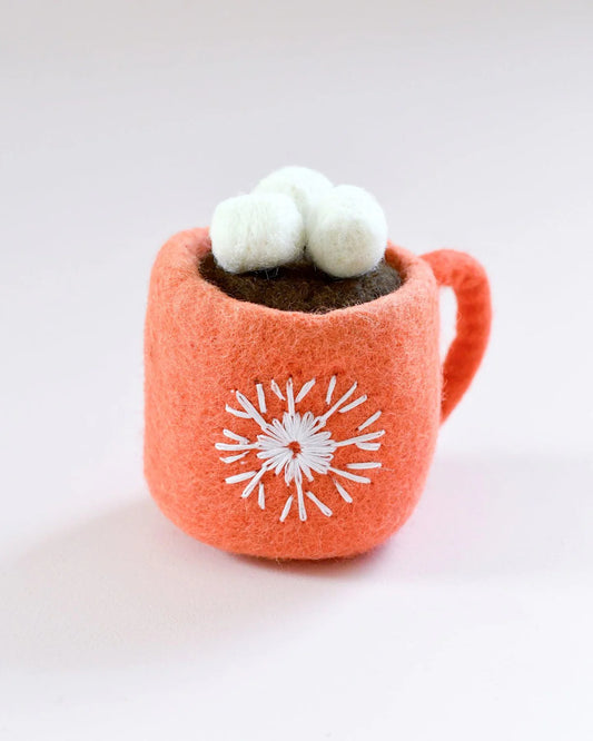 Felt Hot Chocolate with Marshmallows Red Cup