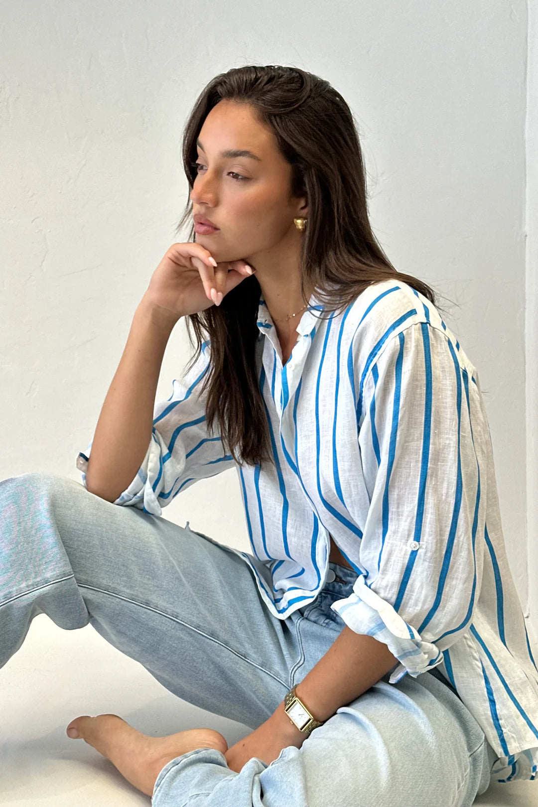 Miami Stripe Boyfriend Shirt
