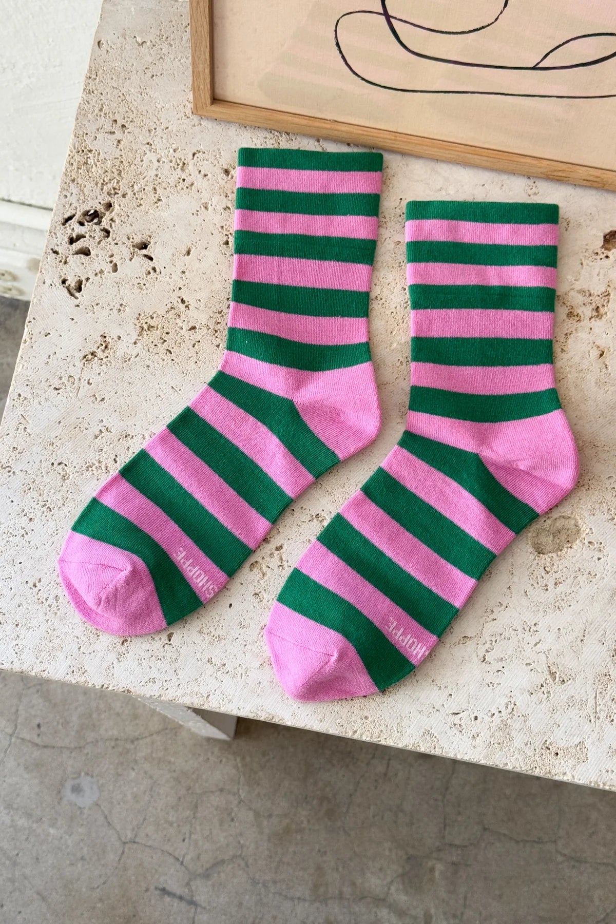 Wally Socks Pink and Green