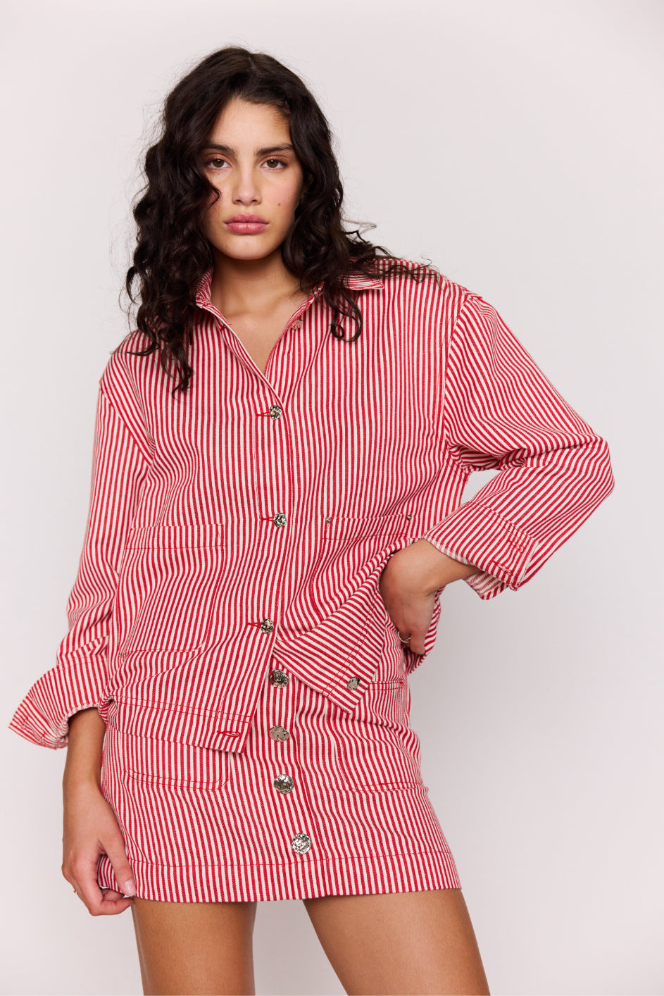 Freya Stripe Denim Jacket