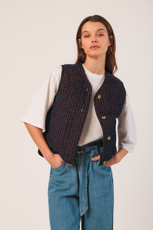 Quilted Boxy Corduroy Vest