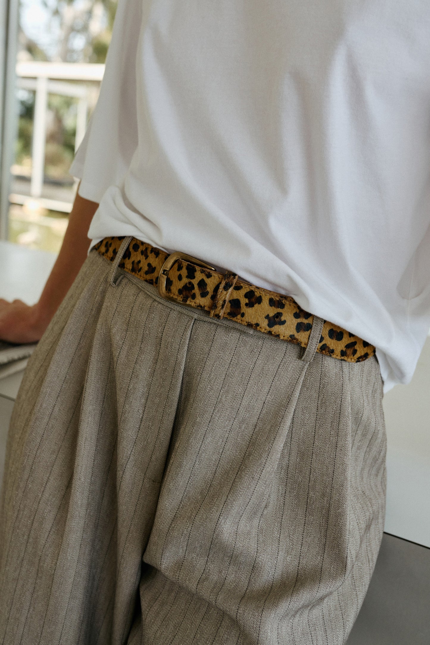 Cow Hair Leather Belt