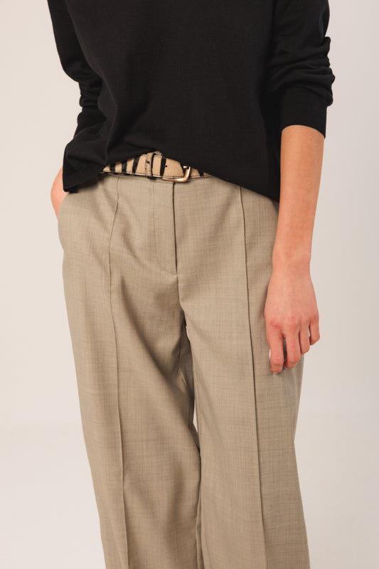 Cow Hair Leather Belt Black & Cream