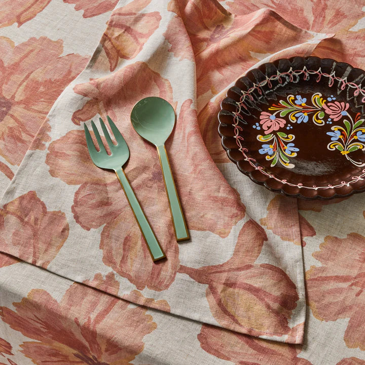 Enamel Mint Salad Servers (set of two)