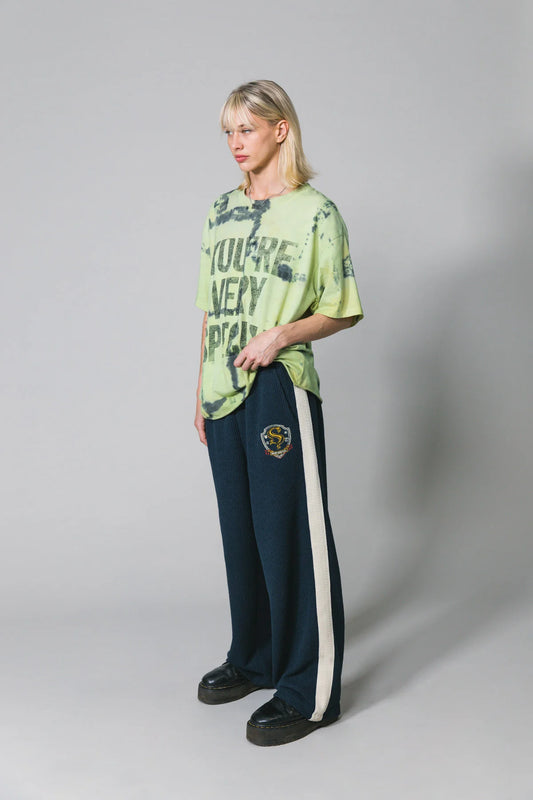 Navy Knitted Baggy Pants