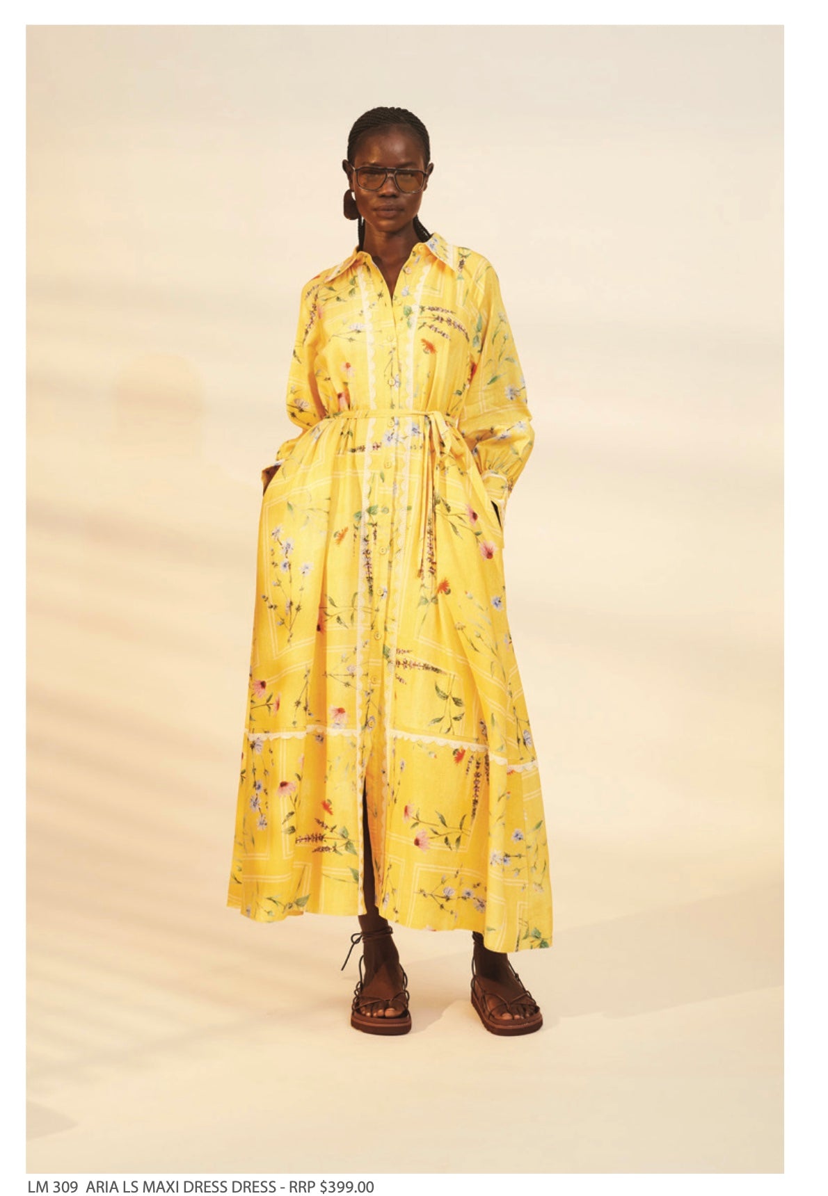 Aria Long Sleeve Maxi Dress Delicate Floral