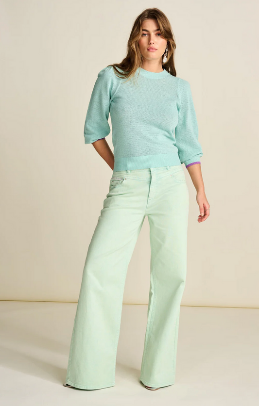 Wide Leg Aqua Blue Jeans