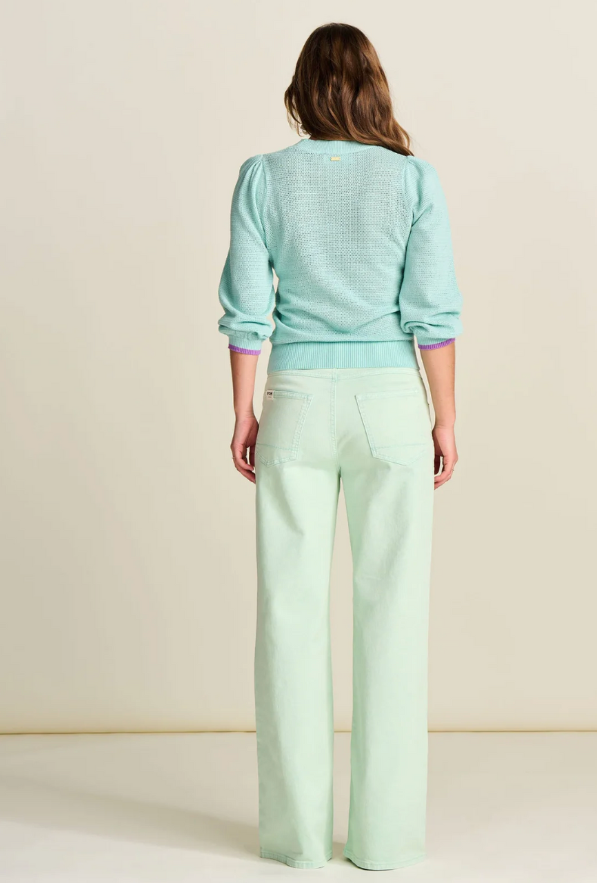 Wide Leg Aqua Blue Jeans