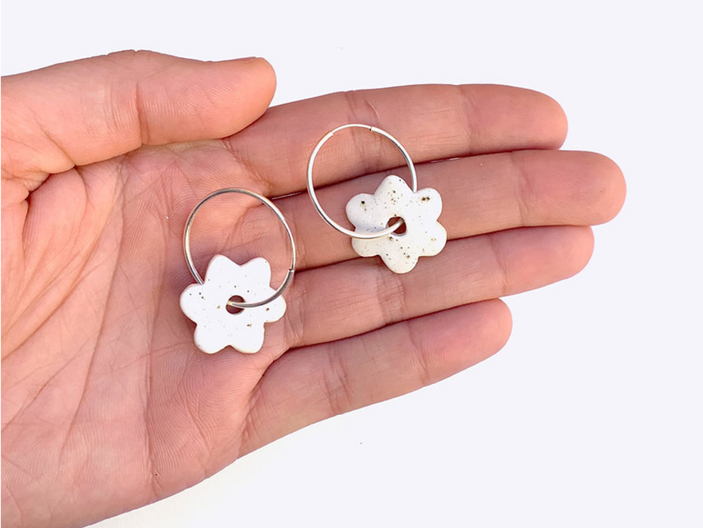 Pebble Blossom Mini Hoop Earrings