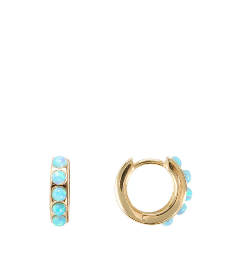Blue Opal Crystal Huggies