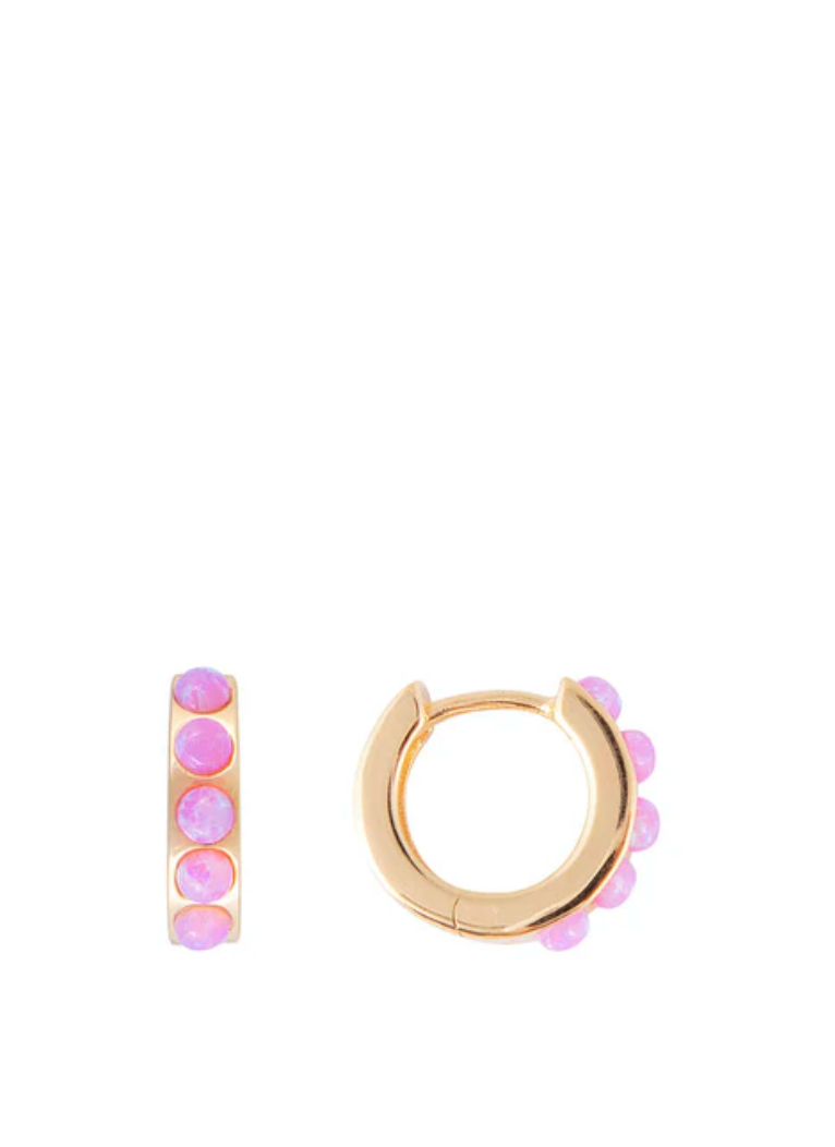 Pink Opal Crystal Huggies