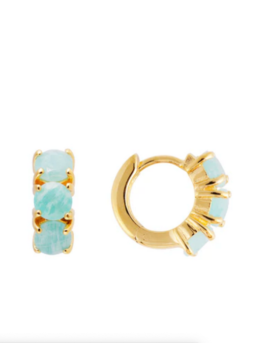 Amazonite Huggies