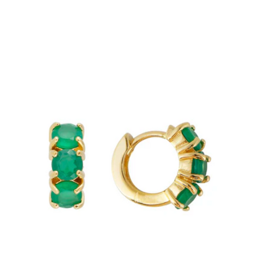 Green Agate Huggies