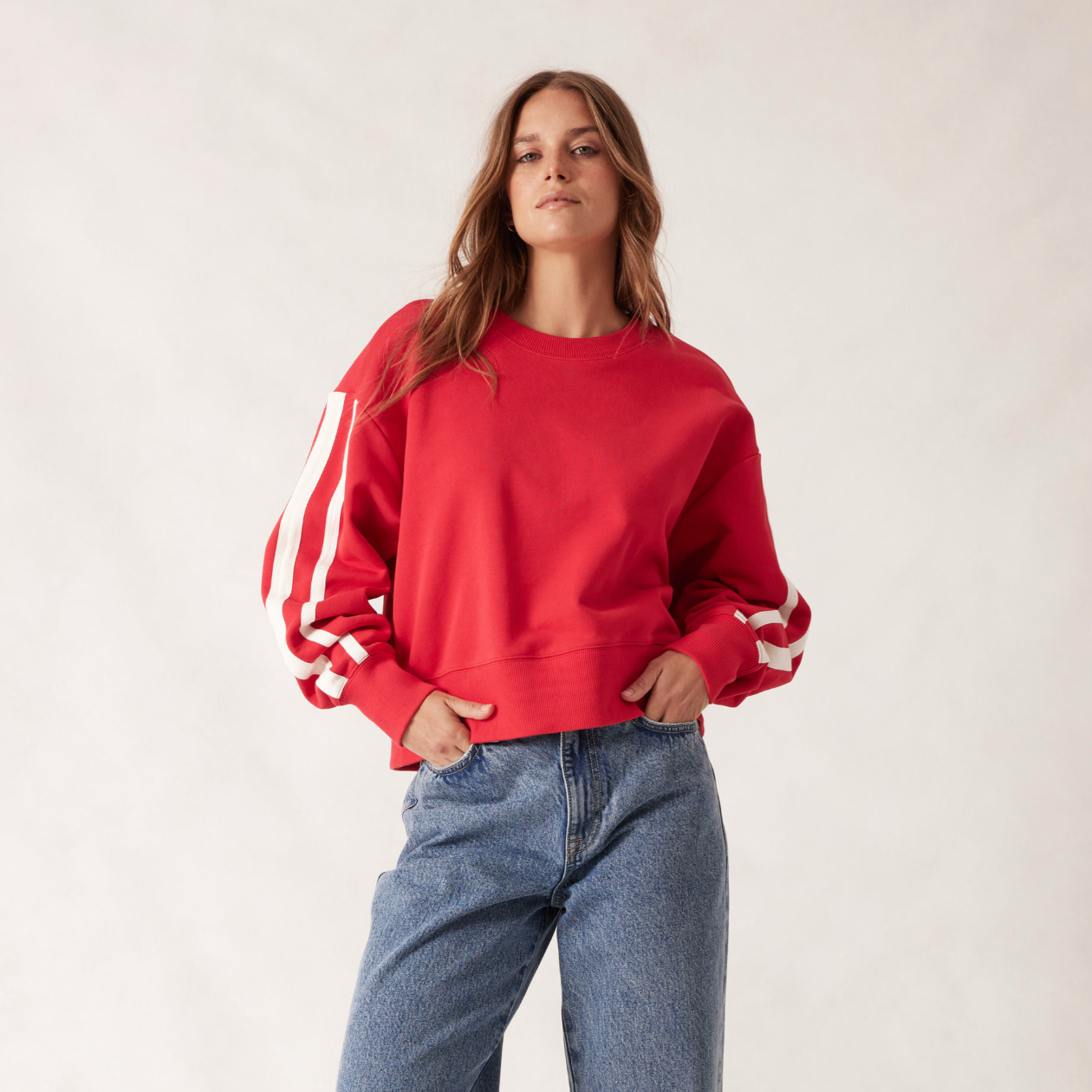 Slouchy Crew Heritage Red
