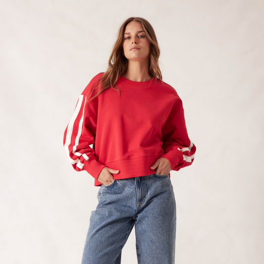 Slouchy Crew Heritage Red