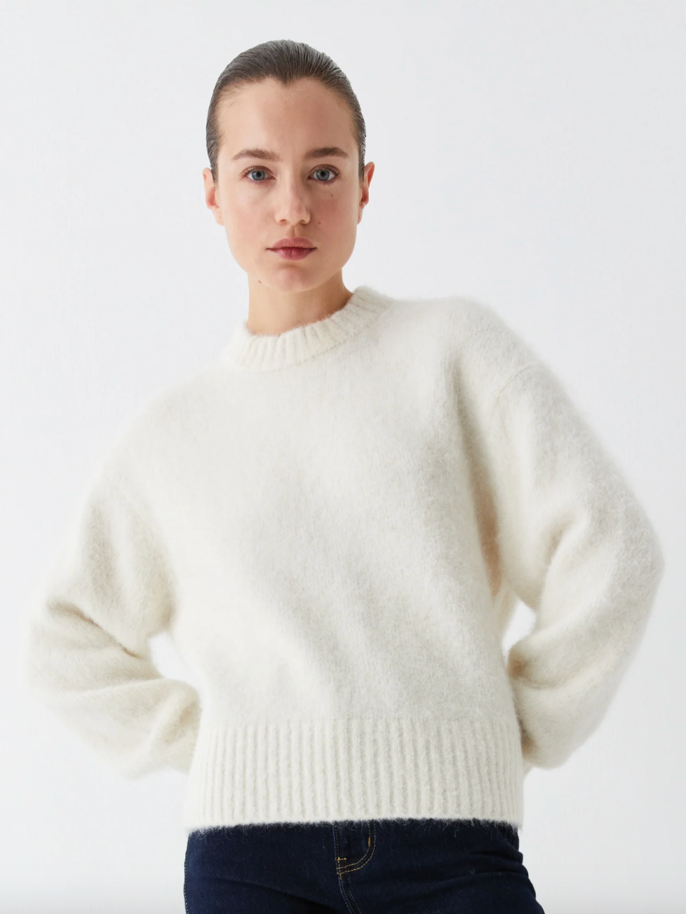 Riley Knit Pullover Cream