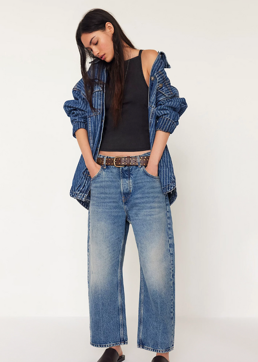 Deep Trance Dropped Boyfriend Jean Blue