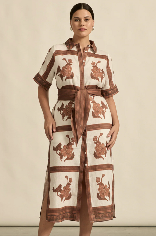 Roam Dress - Coffee Collage