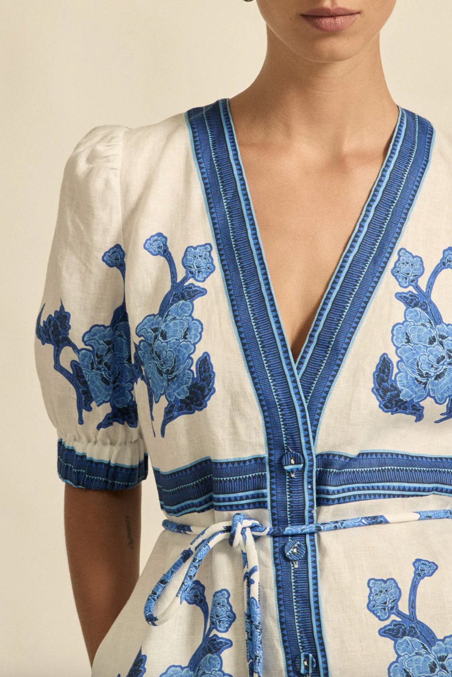 Portrait Dress - Azure Collage