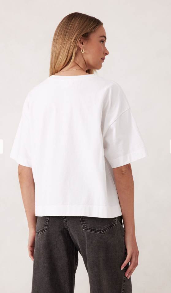 Boxy Pocket Tee White