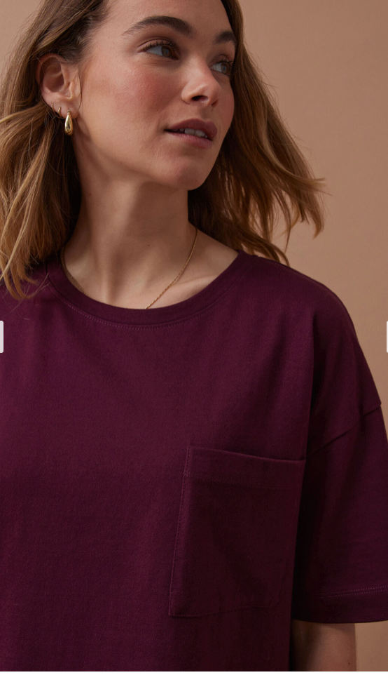 Boxy Pocket Tee Raisin