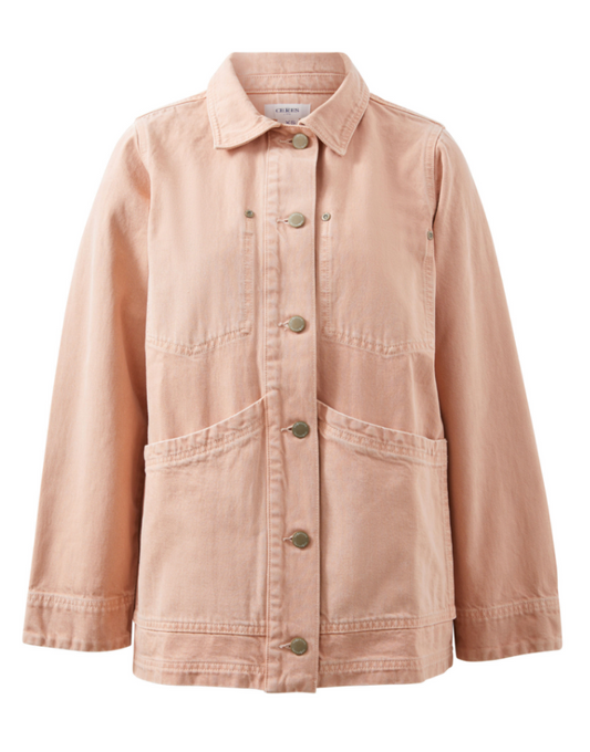 Ava Chore Shacket Washed Pink