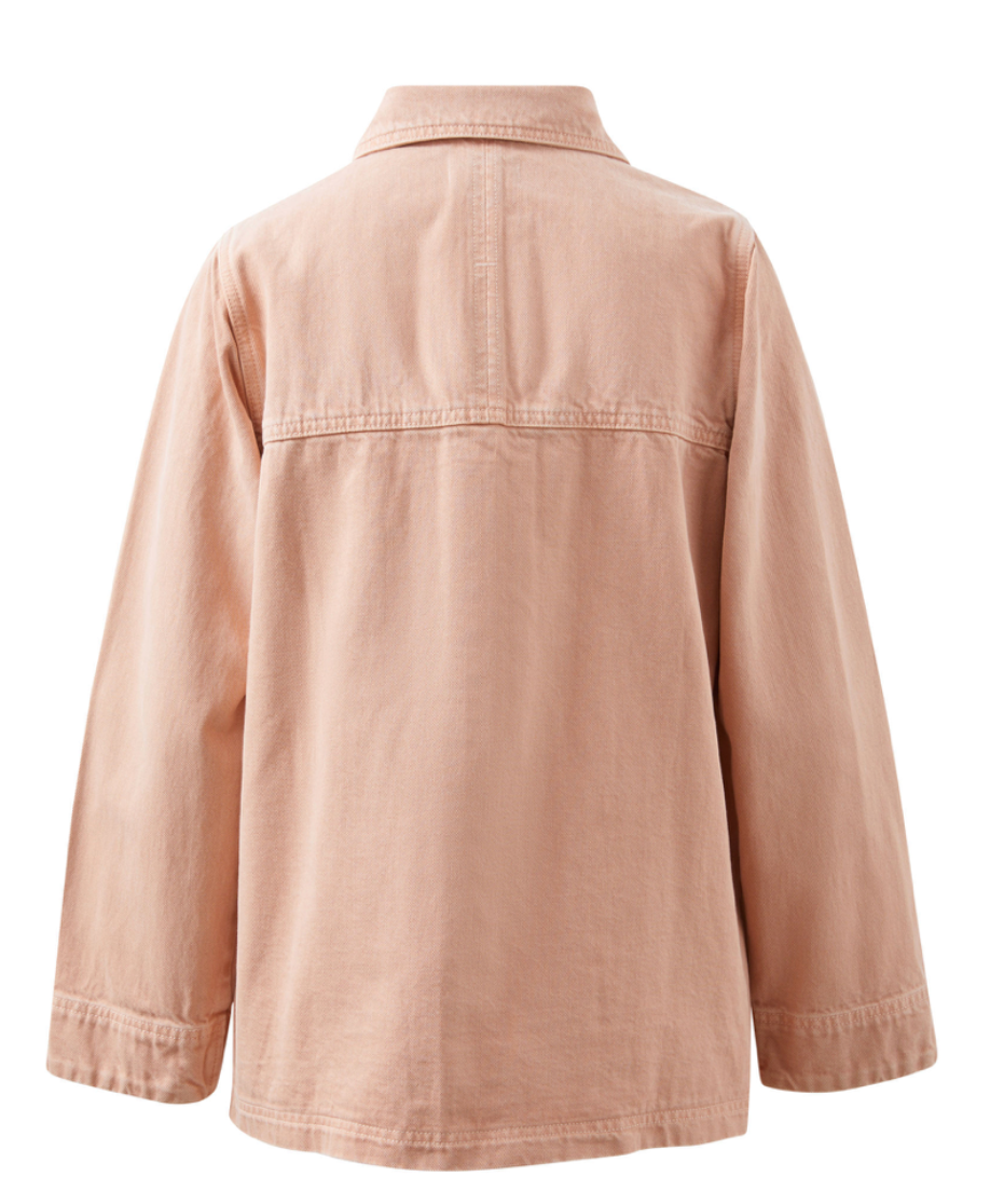 Ava Chore Shacket Washed Pink