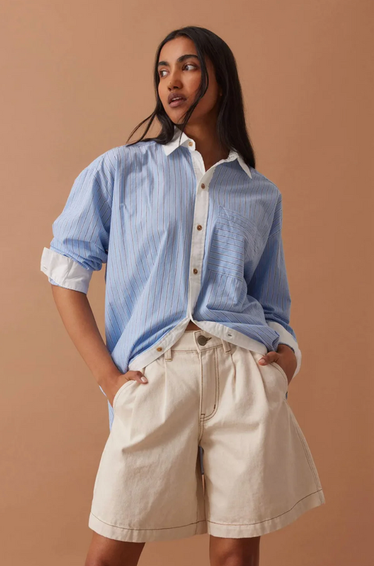 Sylvie Longline Pleat Denim Short