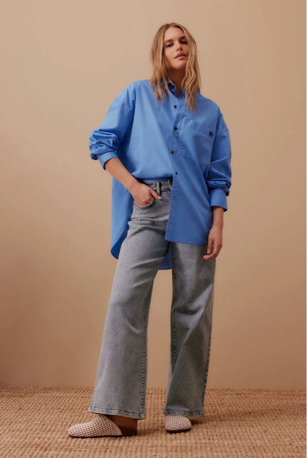Peta Oversized Shirt - Amalfi Blue