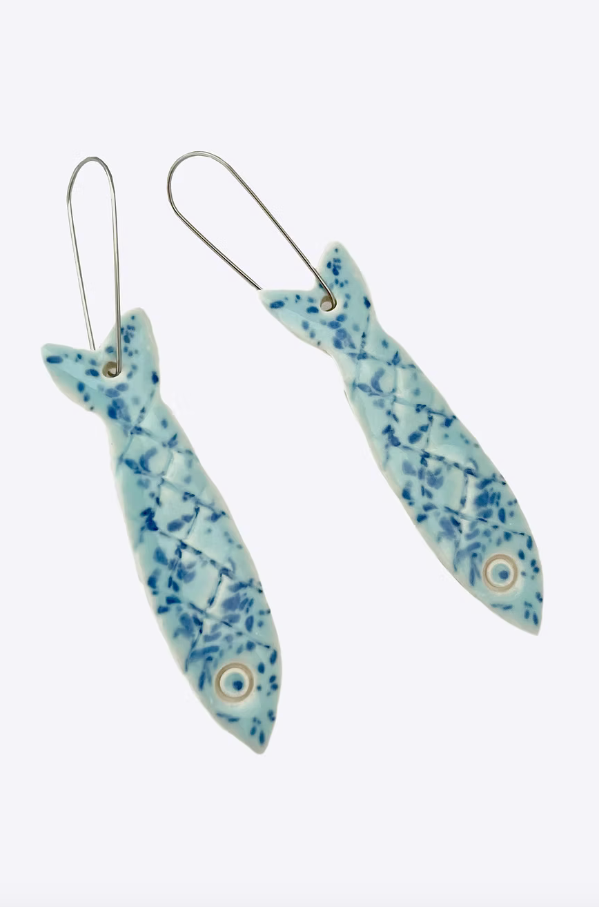 Ceramic Earrings - Sardines