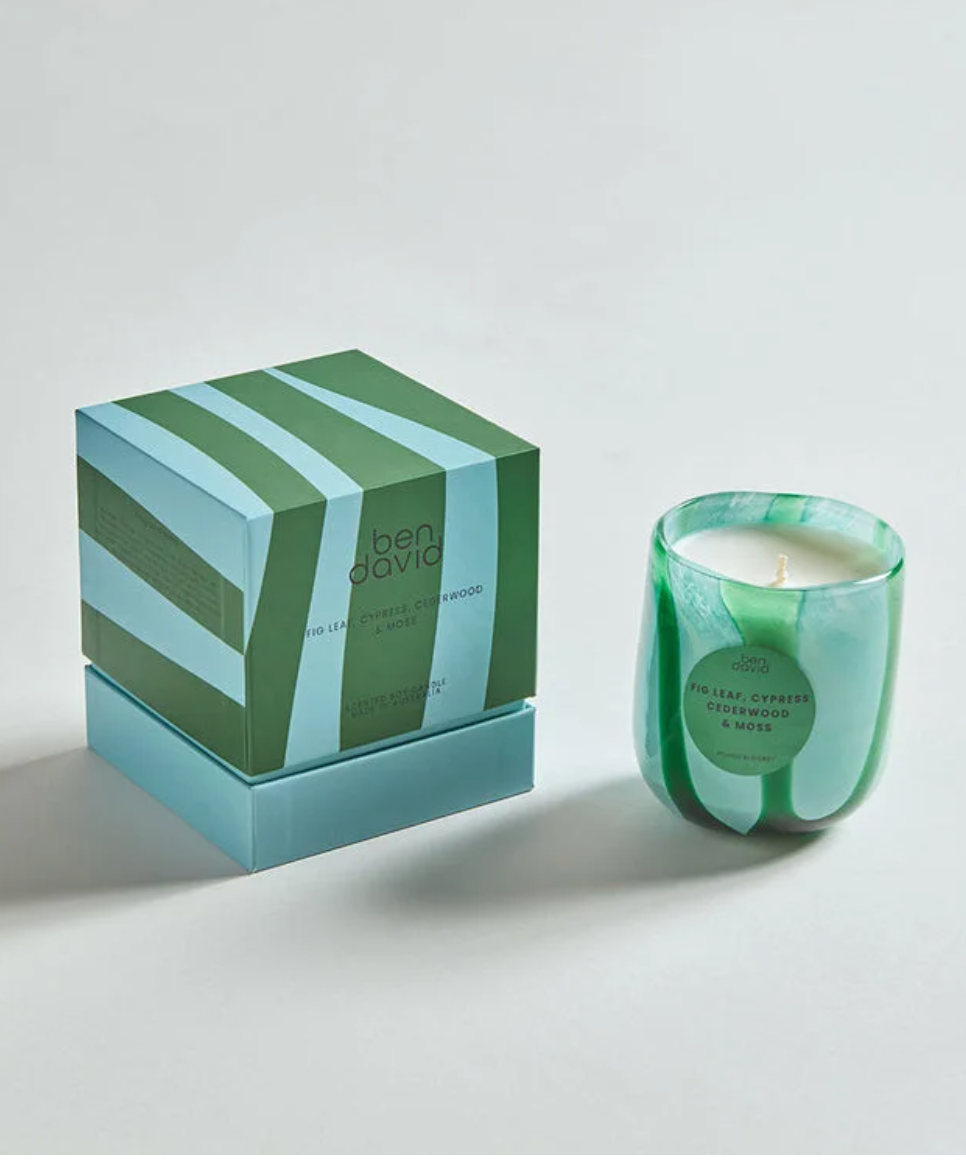 Emerald Candy Stripe Scented Candle