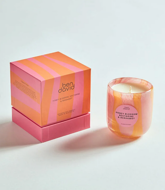 Pink Candy Stripe Scented Candle