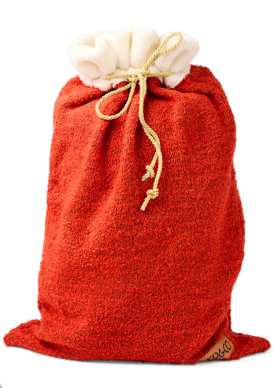 Red Boucle Santa Sack