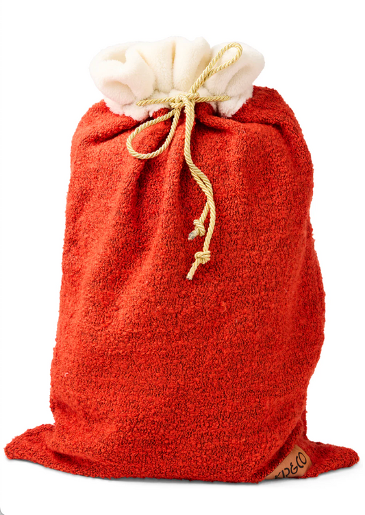 Red Boucle Santa Sack