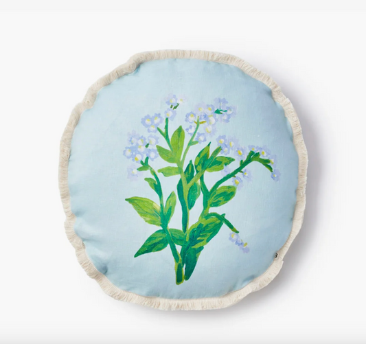 Forget Me Not Blue Linen Cushion