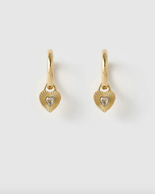 Ruby Heart Earrings Stone