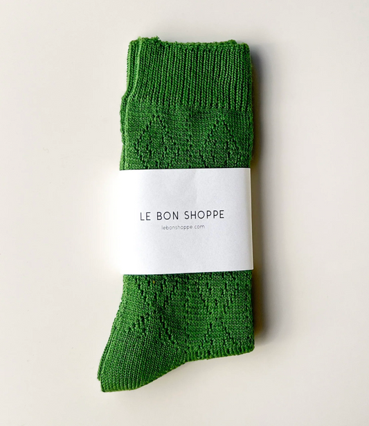 Le Bon Modal Eyelet Socks - Palm Green