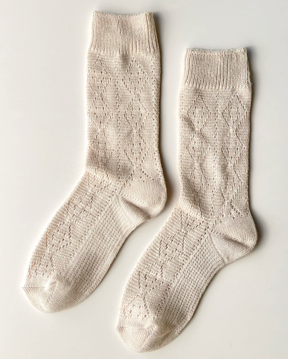 Modal Eyelet Socks - Oyster