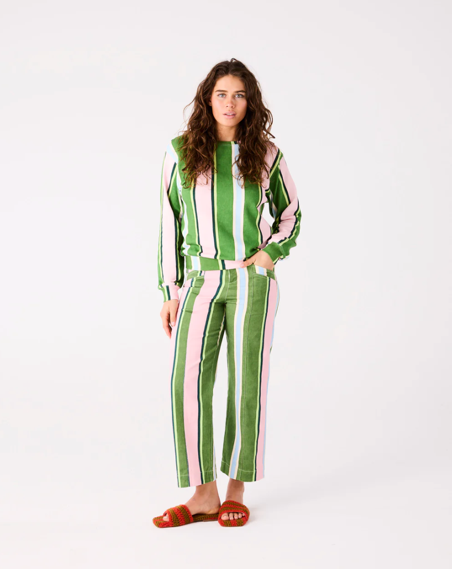 Cactus Stripe Denim Pants
