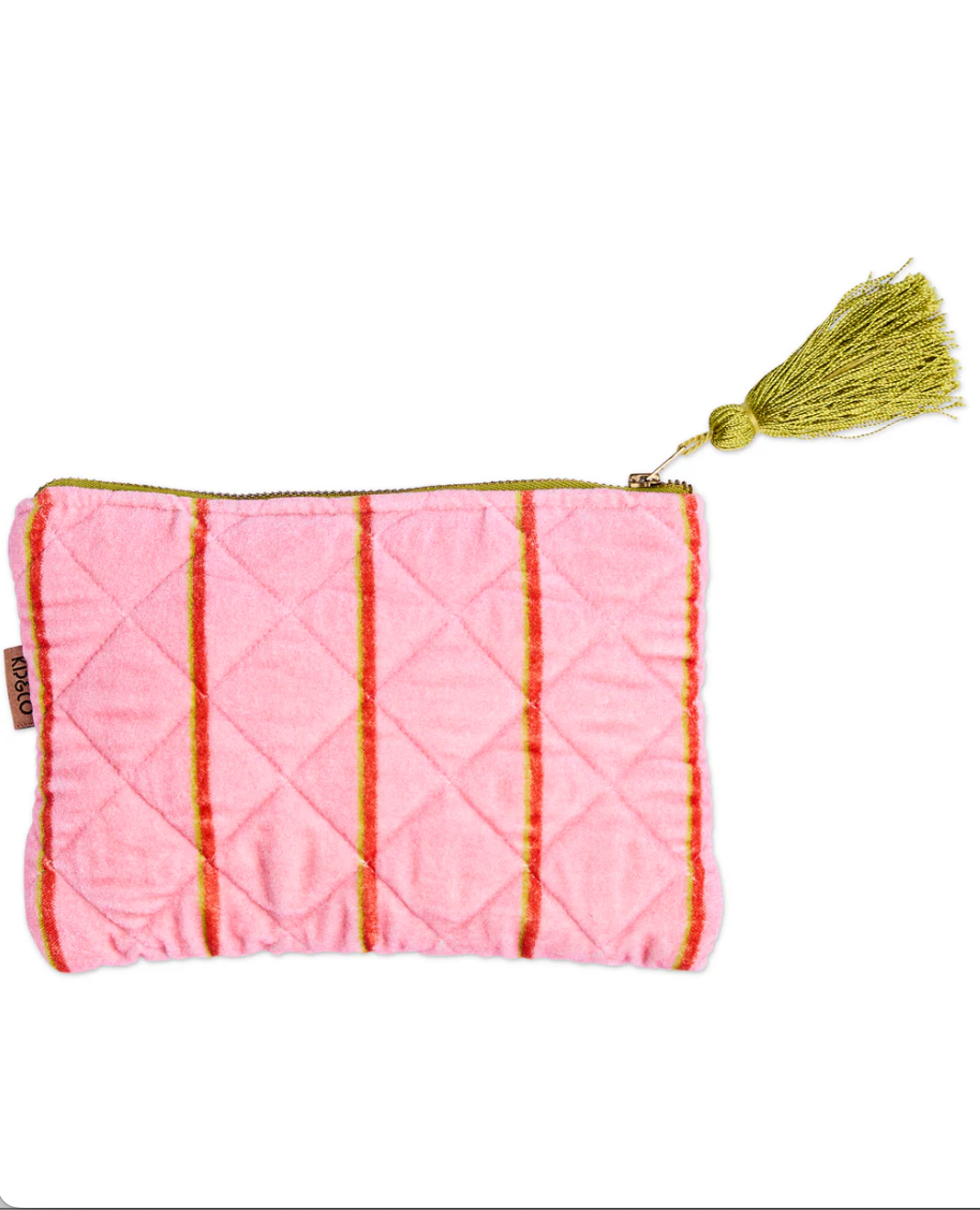 Wategos Soiree Stripe Velvet Cosmetics Purse